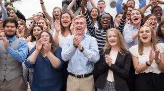 Students cheering at Saint Mary's College of California 